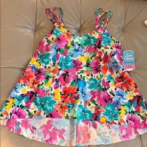 Swim solutions women’s hi low tankini top